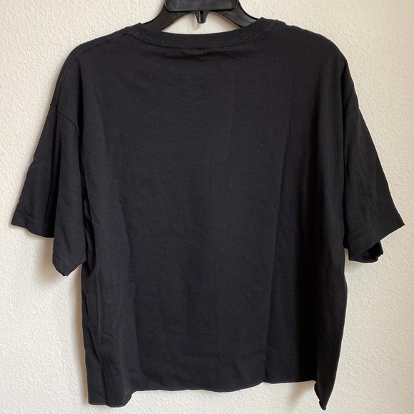 My Melody & Kuromi Flame Heart Black Cotton Cropped Boyfriend T-Shirt Sz Large - Picture 6 of 7